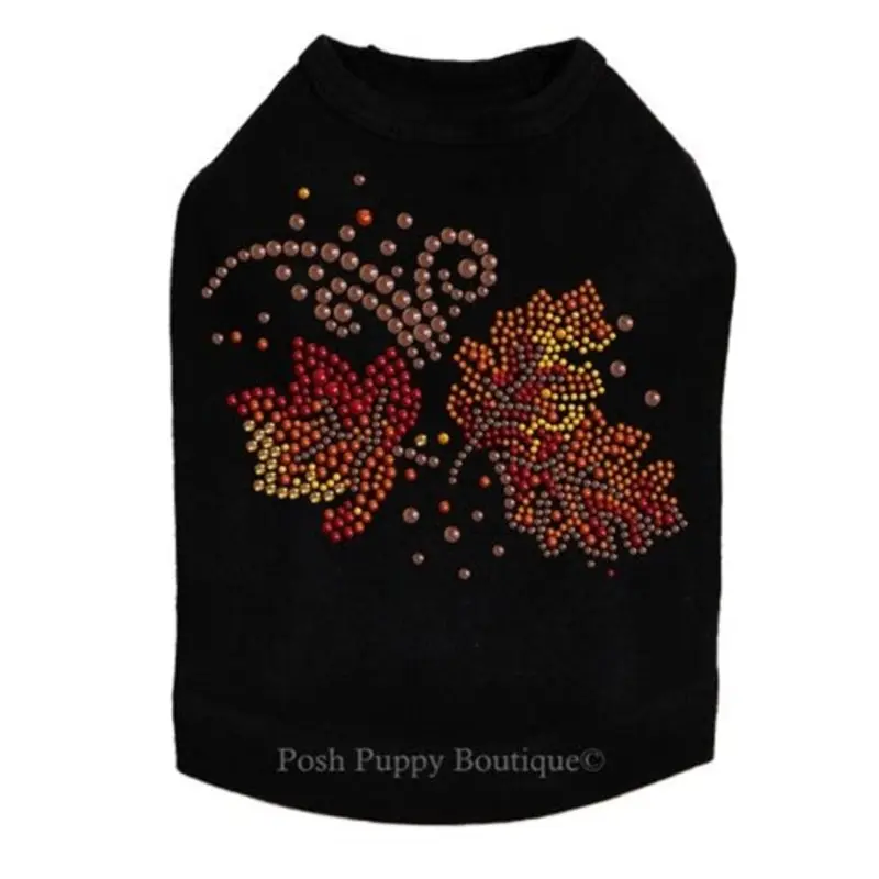 Fall Leaves 1 Rhinestone Tanks- Many Colors