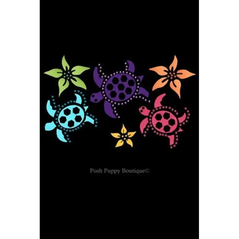 Satin Sea Turtles with Flowers Rhinestuds Bandana- Many Colors