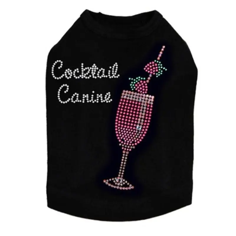 Strawberry Daiquiri Swarovski Rhinestone Tank- Many Colors- Cocktail Canine