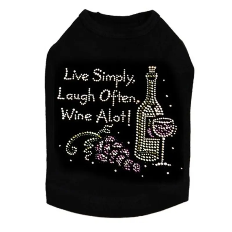 Live Simply Rhinestone Dog Tank- Many Colors