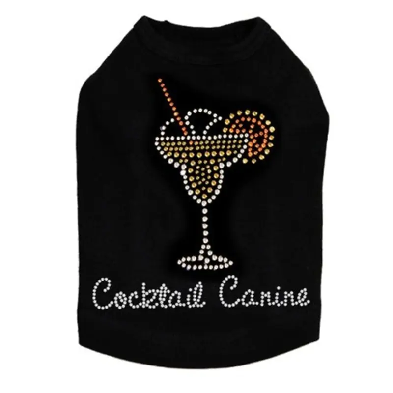 Pineapple Orange Margarita Rhinestone Tank- Many Colors- Cocktail Canine