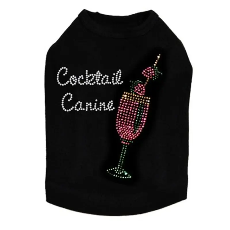 Strawberry Daiquiri Rhinestone Tank- Many Colors- Cocktail Canine