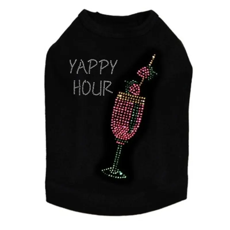 Strawberry Daiquiri Rhinestone Tank- Many Colors- Yappy Hour