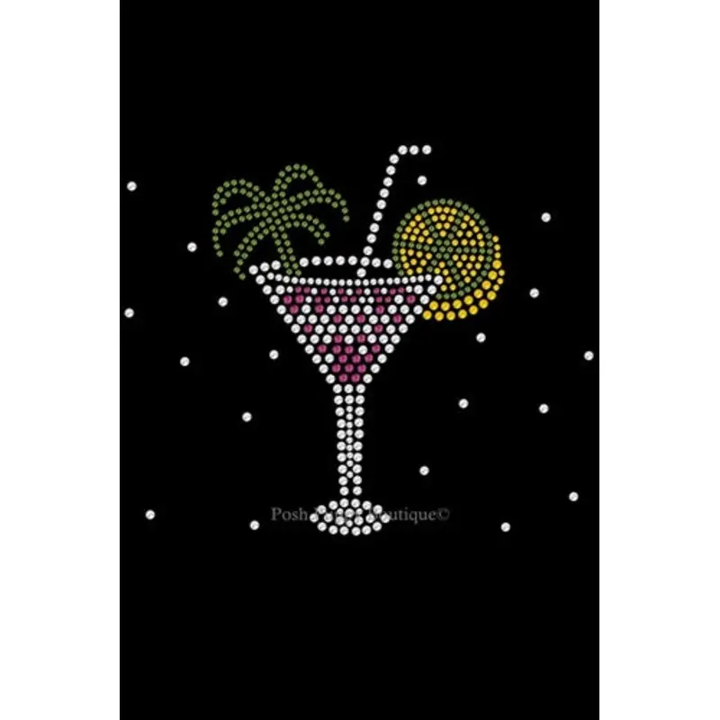 Tropical Drink 3 Rhinestone Bandana- Many Colors