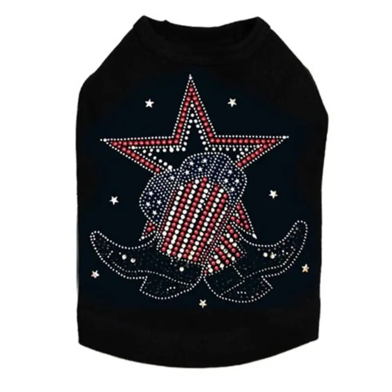 Boots with Star Rhinestone Tank- Many Colors