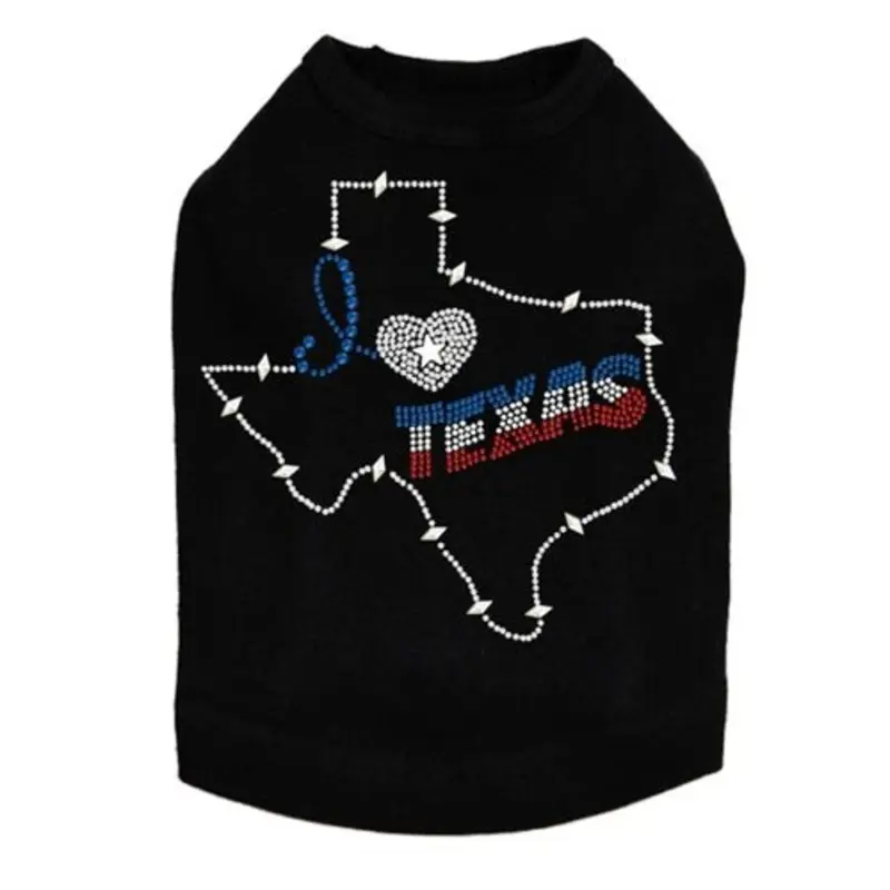 I Love Texas Dog Tank in Many Colors