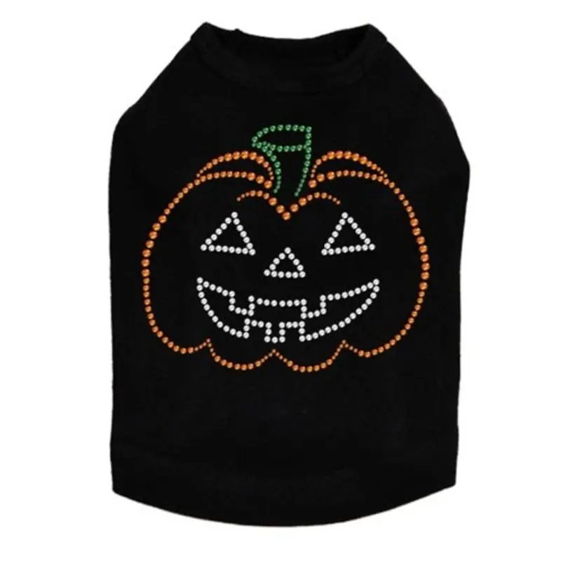 Jack-o-Lantern Outline Rhinestone Tank Top - Many Colors