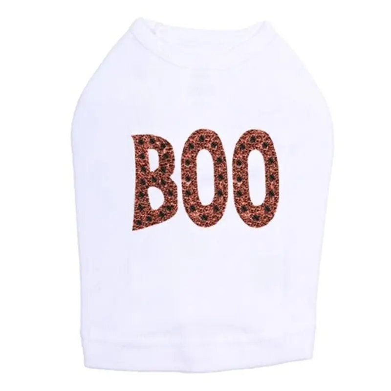 Orange Glitter Boo and Rhinestuds Tank Top - Many Colors