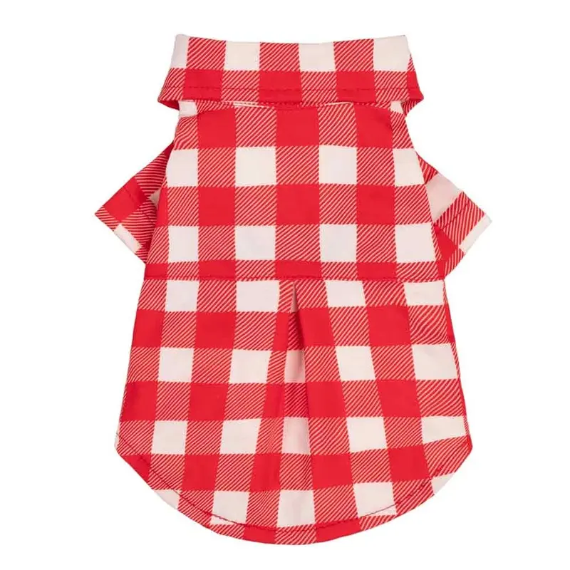 Summer Gingham Plaid Dog Shirt