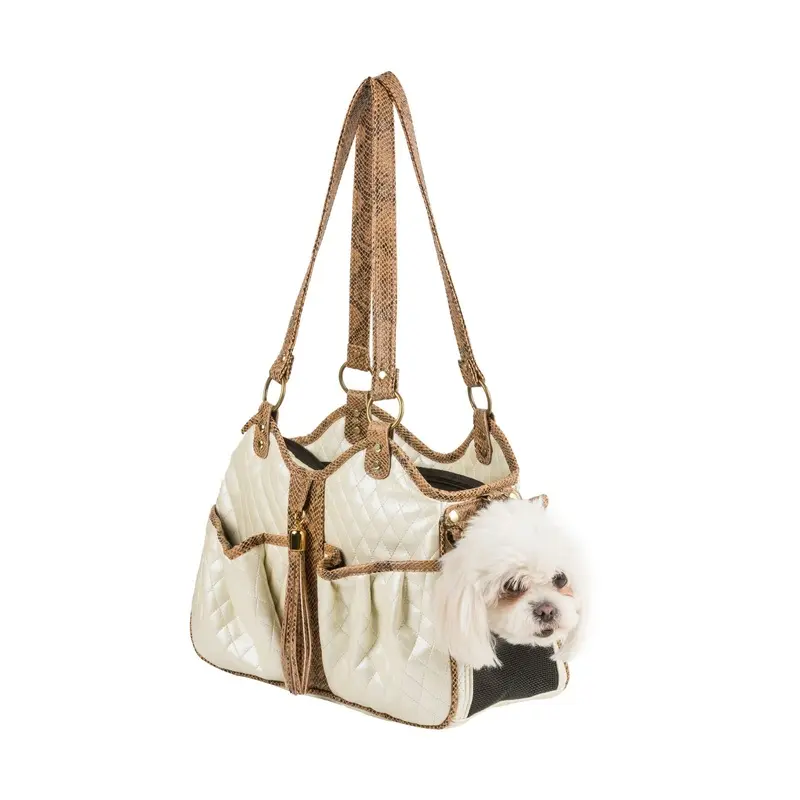 Metro Carrier- Ivory Quilted With Tassel
