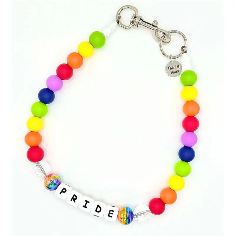Rainbow Pride Beaded Pet Collar