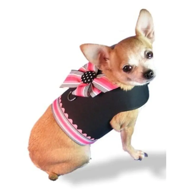 Pink and Black Big Bow Harness