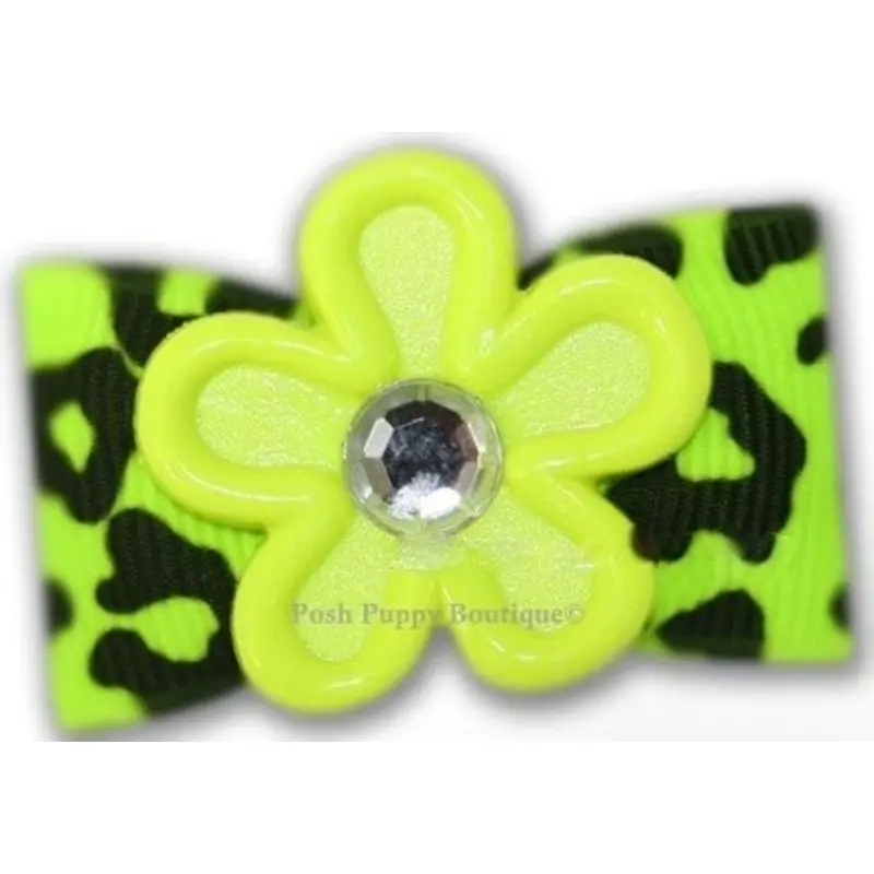 Electric Lime Dog Hair Bow