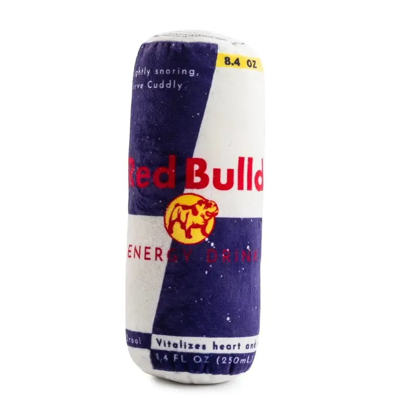 Red Bull Dog Energy Drink Plush Toy