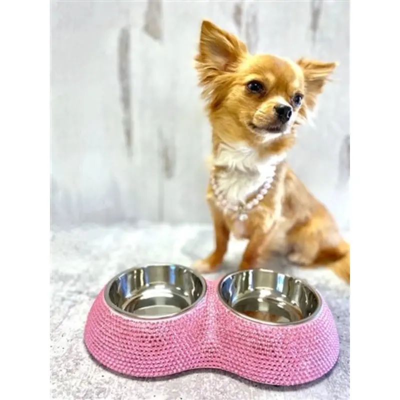 Crystal Dining Bowls in Pink