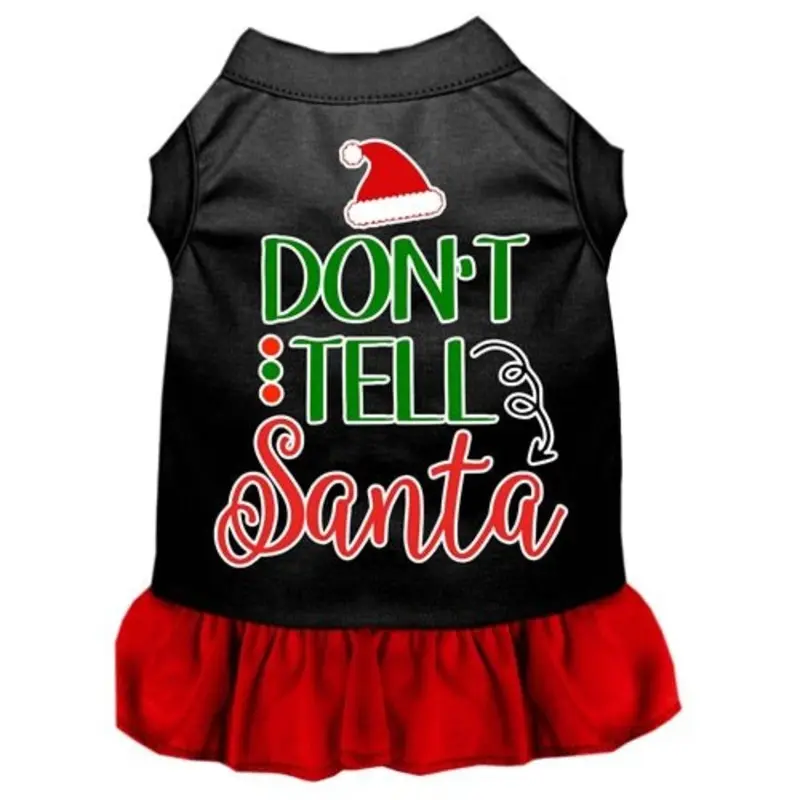 Don't Tell Santa Dog Dress in Many Colors