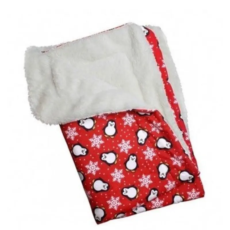 Penguins & Snowflakes Flannel-Ultra-Plush Blanket - Red