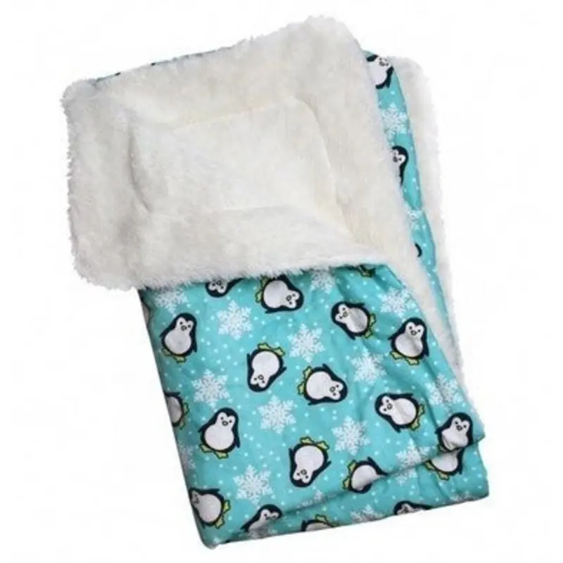 Penguins & Snowflakes Flannel-Ultra-Plush Blanket - Turquoise