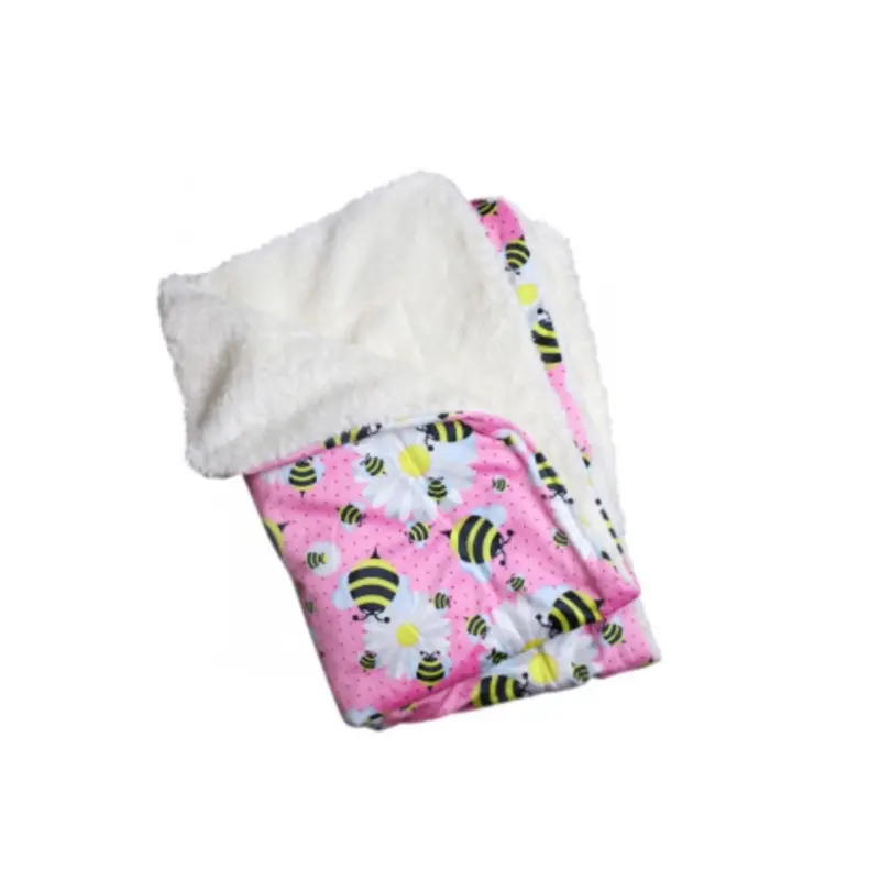 Ultra Soft Minky-Plush Bumblebee and Flowers Blanket