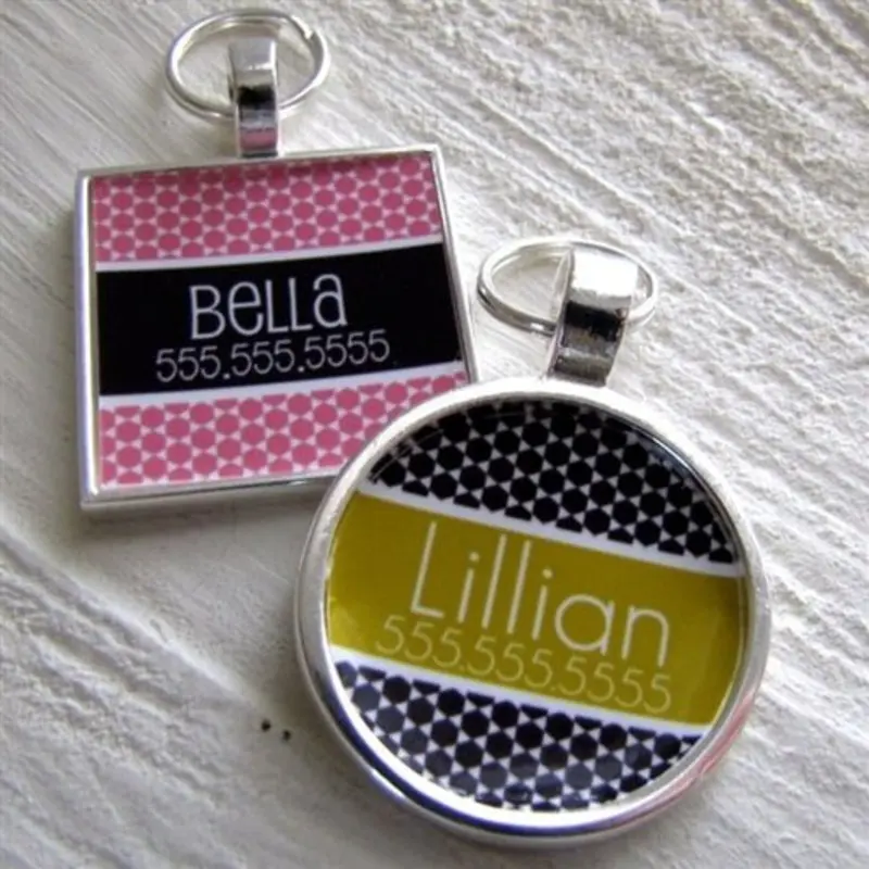 Modern Moroccan Black Custom Pet ID Tag