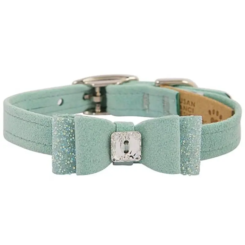 Susan Lanci AB Crystal Stellar Big Bow Collar in Mint