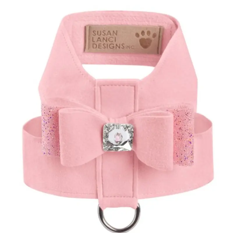 Susan Lanci AB Crystal Stellar Big Bow Tinkie Harness in Puppy Pink