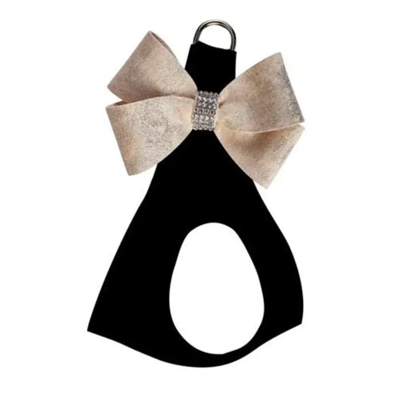 Susan Lanci Black with Champagne Glitzerati Nouveau Bow Step in Harness