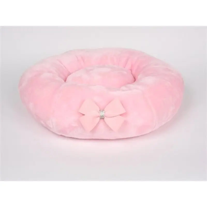 Susan Lanci Spa Bed with Nouveau Bow - Puppy Pink