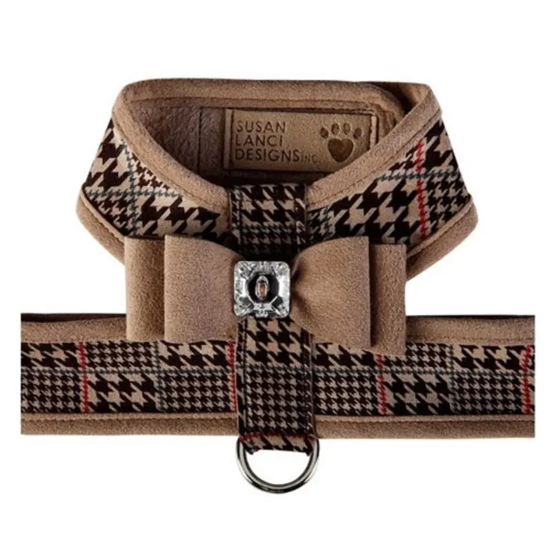 Susan Lanci Two Tone Chocolate Glen Houndtooth Big Bow Tinkie Harness