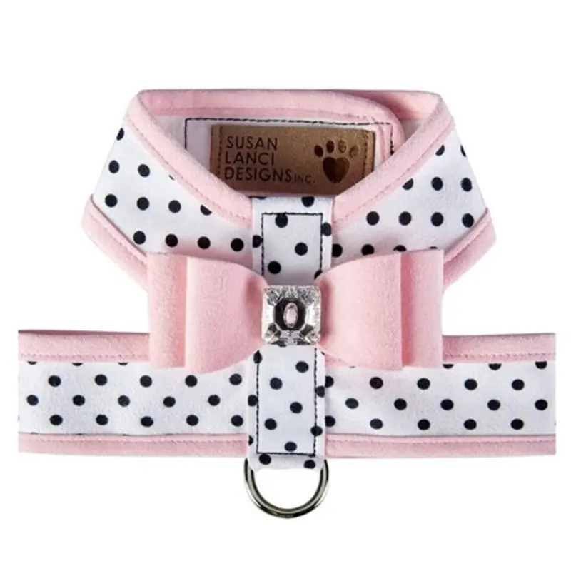 Susan Lanci Two Tone Polka Dot Big Bow Tinkie Harness