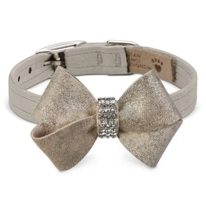 Susan Lanci Champagne Glitzerati Nouveau Bow Collar