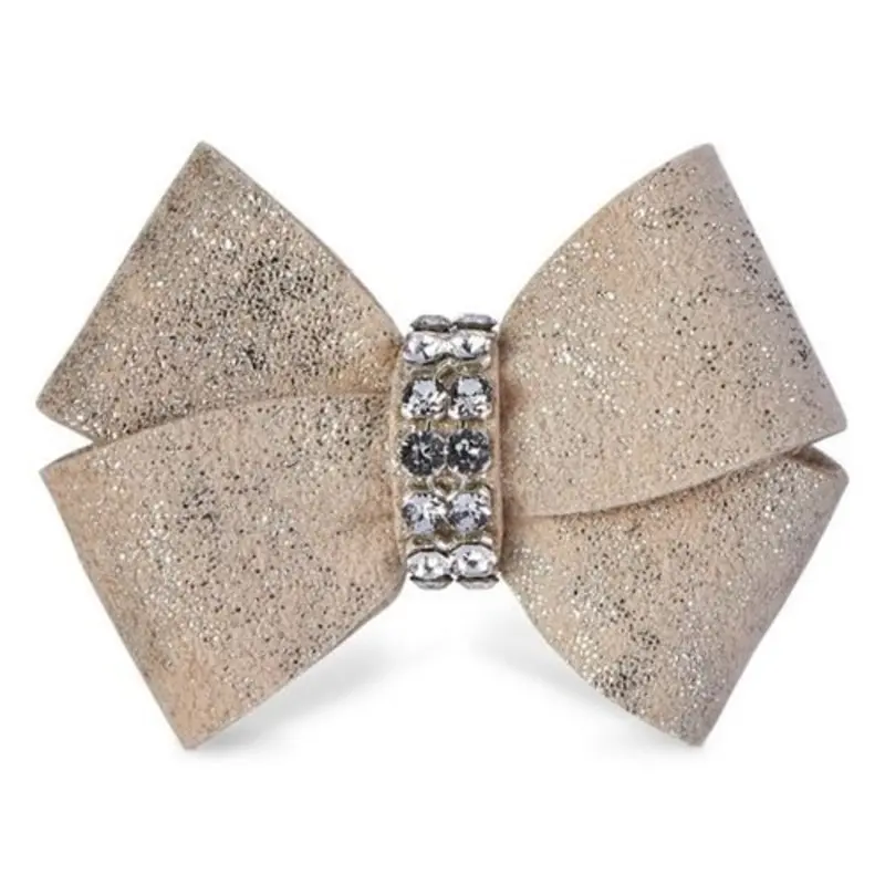 Susan Lanci Champagne Glitzerati Nouveau Bow Hair Bow