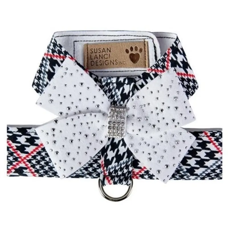 Susan Lanci Classic Glen Houndtooth with Stardust Nouveau Bow Tinkie Harness