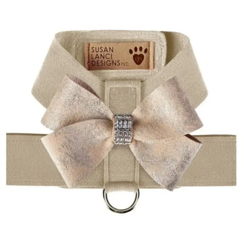 Susan Lanci Doe Tinkie Harness with Champagne Glitzerati Nouveau Bow