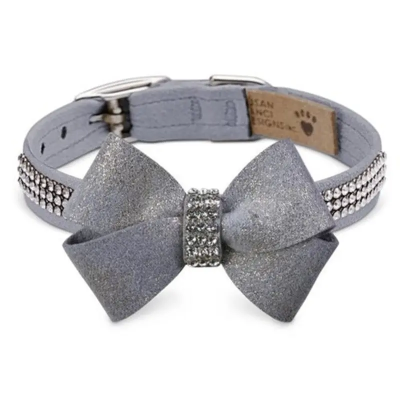 Susan Lanci Platinum Glitzerati Nouveau Bow 3 Row Giltmore Collar