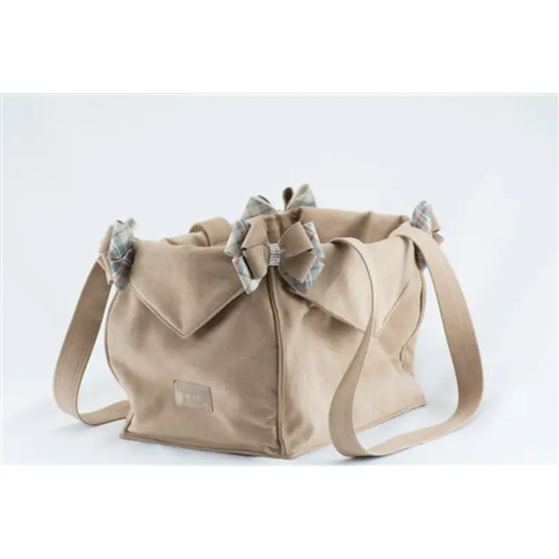 Susan Lanci Scotty Doe Plaid Luxury Carrier - Fawn