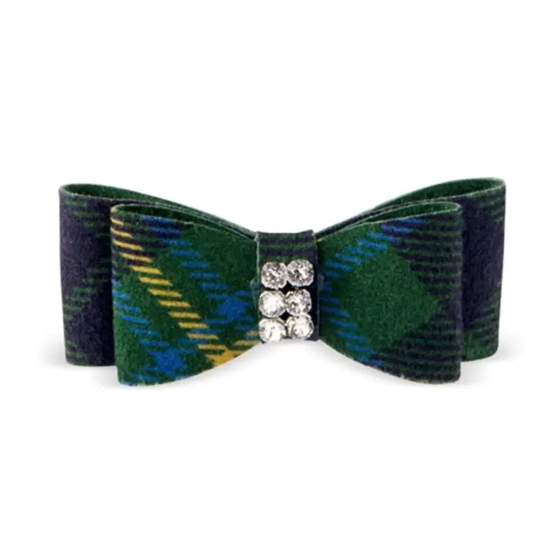 Susan Lanci Scotty Giltmore Hair Bow - Forrest Plaid
