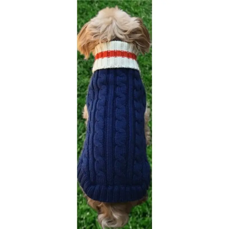 Preppy Pup Sweater in Navy-Orange