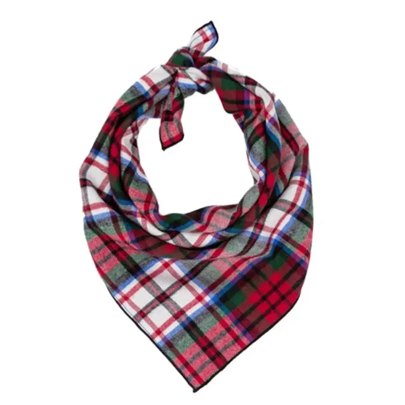 Tartan Flannel Plaid Classic Tie Dog Bandana Red