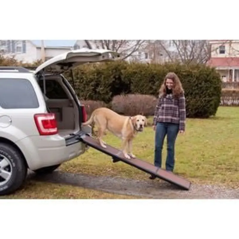 Full Length Tri-Fold Pet Ramp - Chocolate-Black