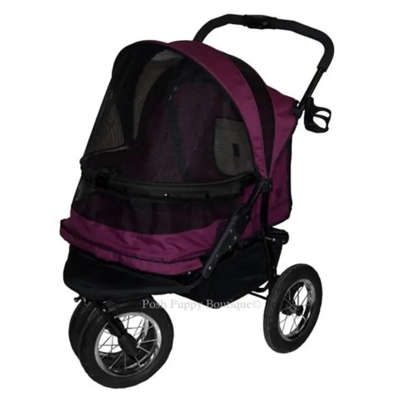 No-Zip Double Pet Stroller- Boysenberry