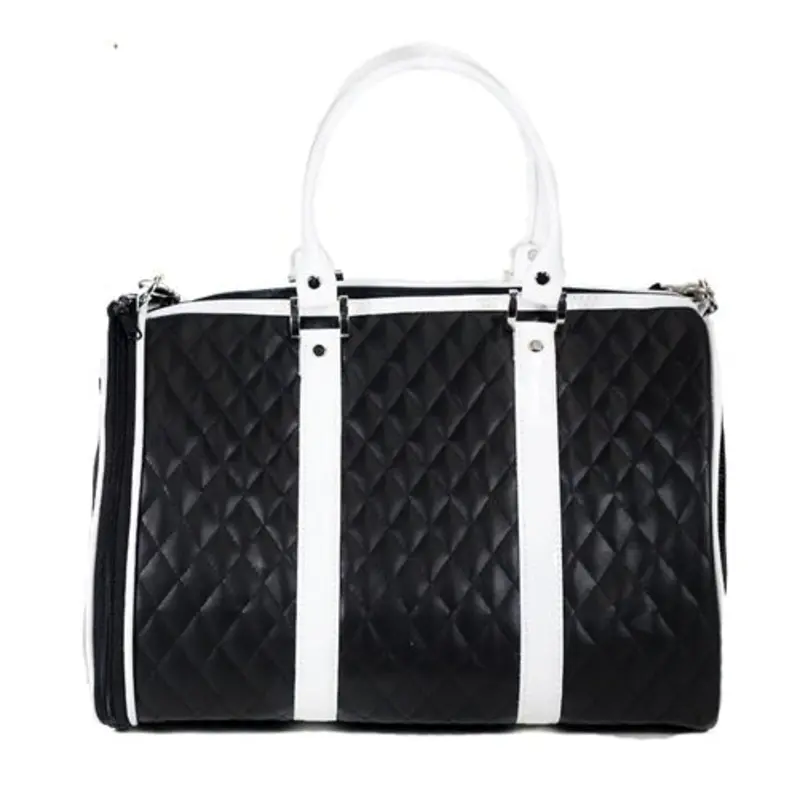 Duffel Carrier- Black & White Quilted Luxe