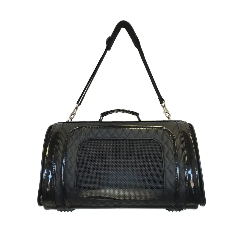 Kelle - Black Quilted Pet Carrier