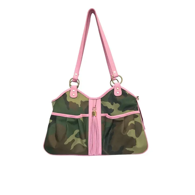Metro - Camo w-Pink Leather Tassel & Trim
