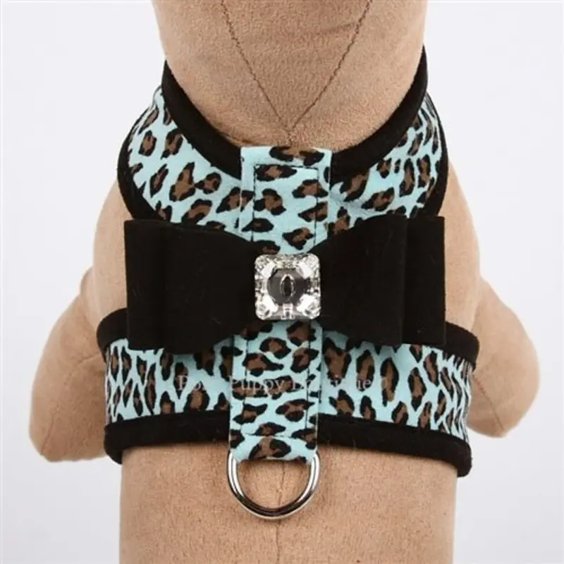 Susan Lanci Tiffi Cheetah Tinkie Harness- Contrasting Black Nouveau Bow