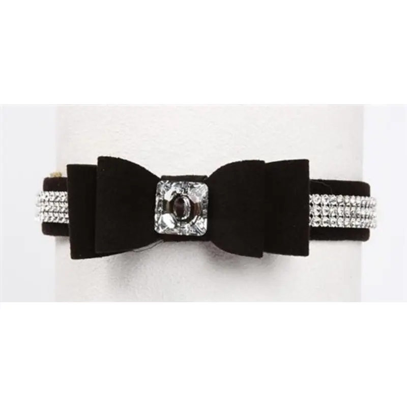 Susan Lanci 3 Rows Giltmore Crystals Big Bow 5/8" Collar - Many Colors