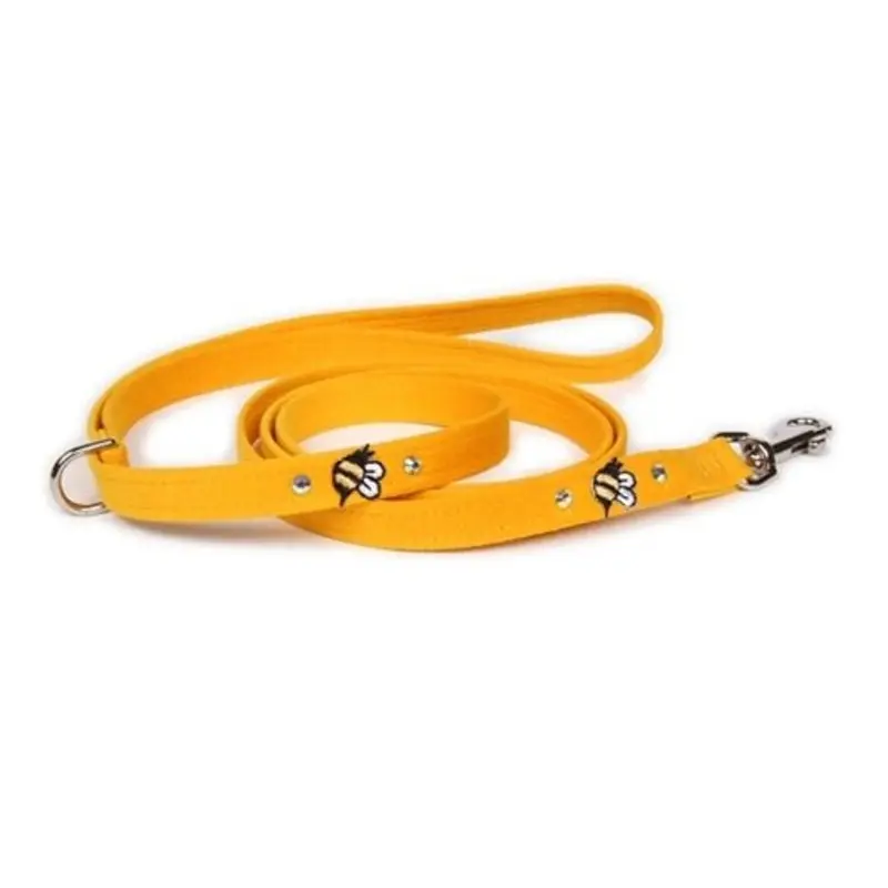 Susan Lanci Bees Collection Ultrasuede Dog Leashes - Five Colors