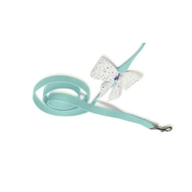 Susan Lanci Tiffi's Gift Ultrasuede Dog Leash with Clear Crystal