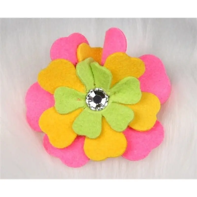 Susan Lanci Fantasy Flower Collection Hair Bow- Perfect Pink-Sunshine-Kiwi