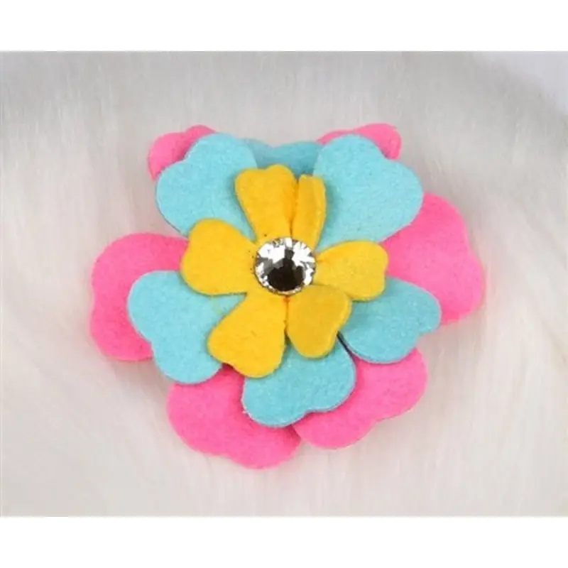 Susan Lanci Fantasy Flower Collection Hair Bow- Perfect Pink-Tiffi Blue-Sunshine